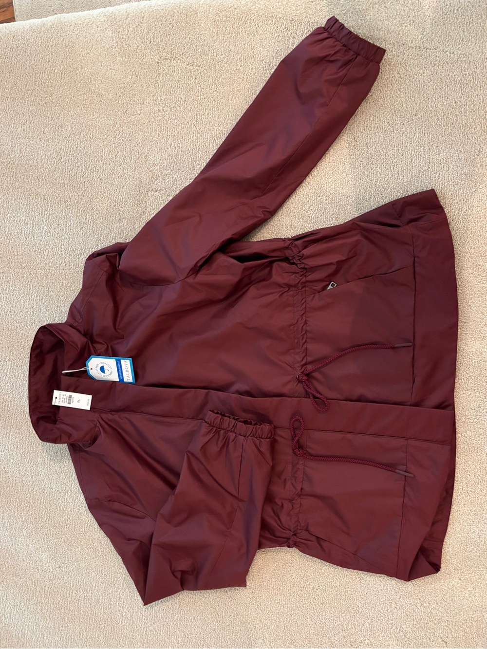Talbots Women's Burgundy Utility Jacket with Drawstring Waist